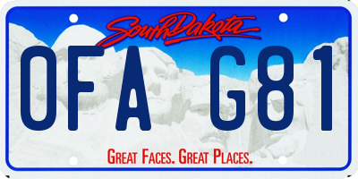 SD license plate 0FAG81