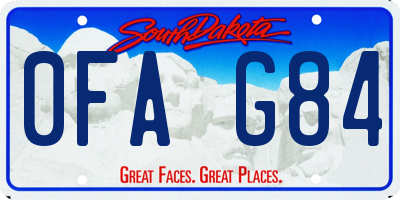 SD license plate 0FAG84