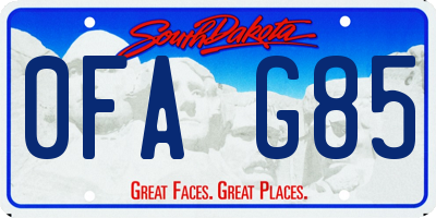 SD license plate 0FAG85