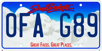 SD license plate 0FAG89
