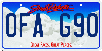 SD license plate 0FAG90