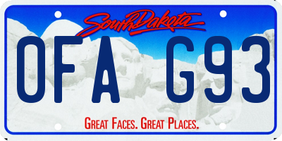 SD license plate 0FAG93