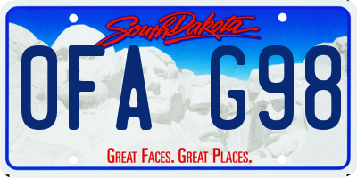 SD license plate 0FAG98