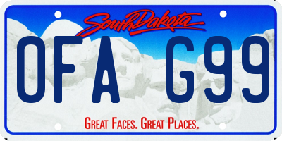 SD license plate 0FAG99