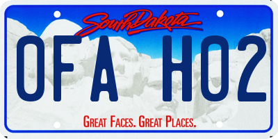 SD license plate 0FAH02