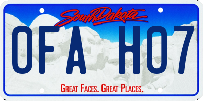 SD license plate 0FAH07