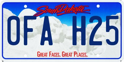 SD license plate 0FAH25