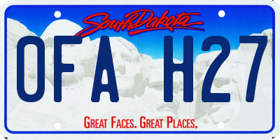 SD license plate 0FAH27