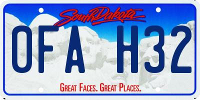 SD license plate 0FAH32