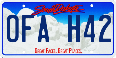 SD license plate 0FAH42