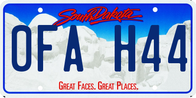 SD license plate 0FAH44