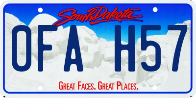 SD license plate 0FAH57