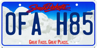 SD license plate 0FAH85