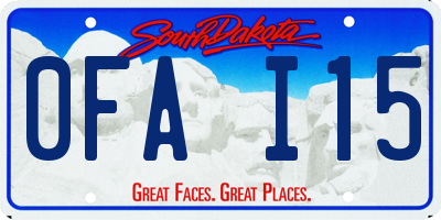 SD license plate 0FAI15