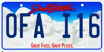 SD license plate 0FAI16