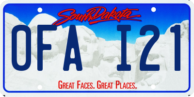 SD license plate 0FAI21