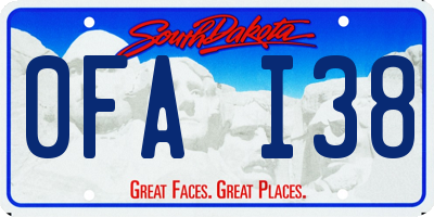SD license plate 0FAI38