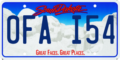 SD license plate 0FAI54