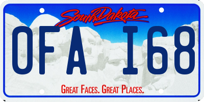SD license plate 0FAI68