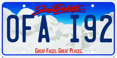 SD license plate 0FAI92