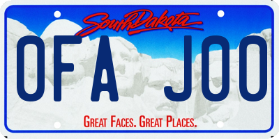 SD license plate 0FAJ00