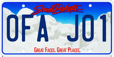 SD license plate 0FAJ01