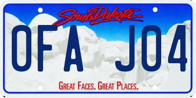 SD license plate 0FAJ04