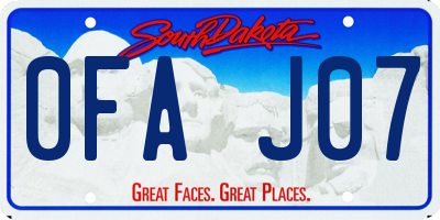SD license plate 0FAJ07