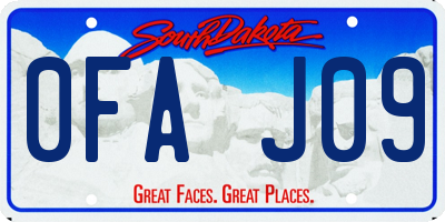 SD license plate 0FAJ09