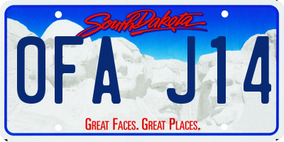 SD license plate 0FAJ14