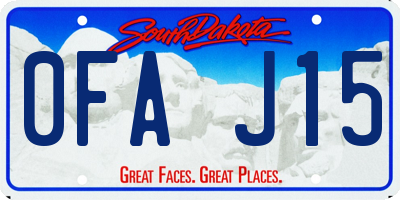 SD license plate 0FAJ15