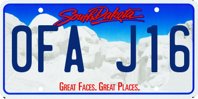 SD license plate 0FAJ16