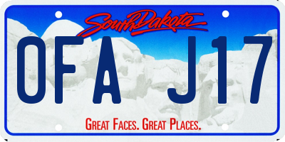 SD license plate 0FAJ17