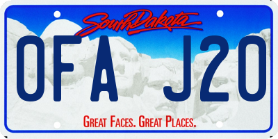 SD license plate 0FAJ20