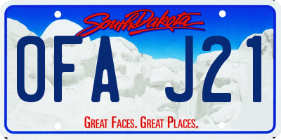 SD license plate 0FAJ21