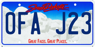 SD license plate 0FAJ23
