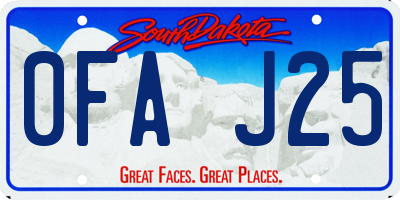 SD license plate 0FAJ25