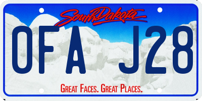 SD license plate 0FAJ28