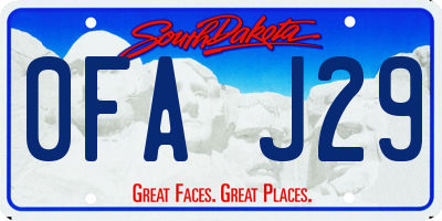 SD license plate 0FAJ29
