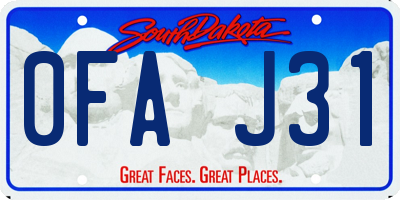 SD license plate 0FAJ31