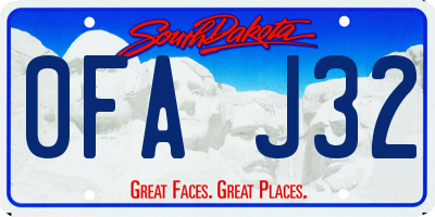 SD license plate 0FAJ32