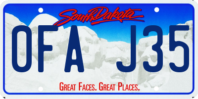 SD license plate 0FAJ35