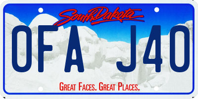 SD license plate 0FAJ40