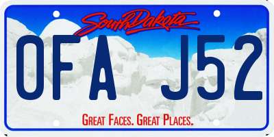 SD license plate 0FAJ52