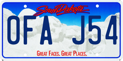 SD license plate 0FAJ54