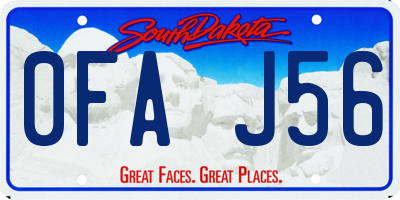 SD license plate 0FAJ56