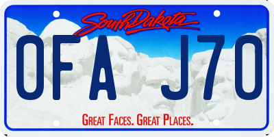 SD license plate 0FAJ70