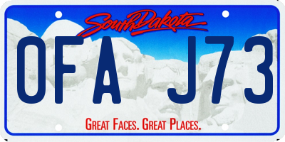 SD license plate 0FAJ73