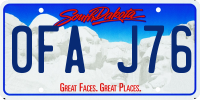 SD license plate 0FAJ76