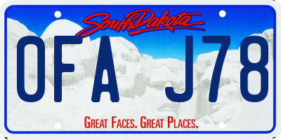 SD license plate 0FAJ78
